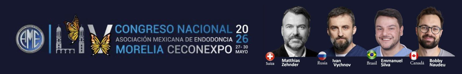LIV Congreso Nacional de Endodoncia AMECEE – Morelia 2026 — México — 27–30 may 2026 (Ceconexpo).